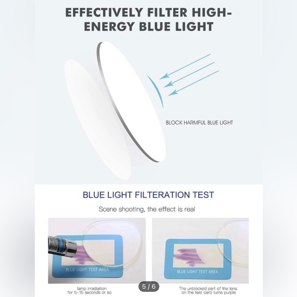 New”blue light”cat eye glasses with case.Stainless steel frame.Color-black/gold. - Picture 11 of 13